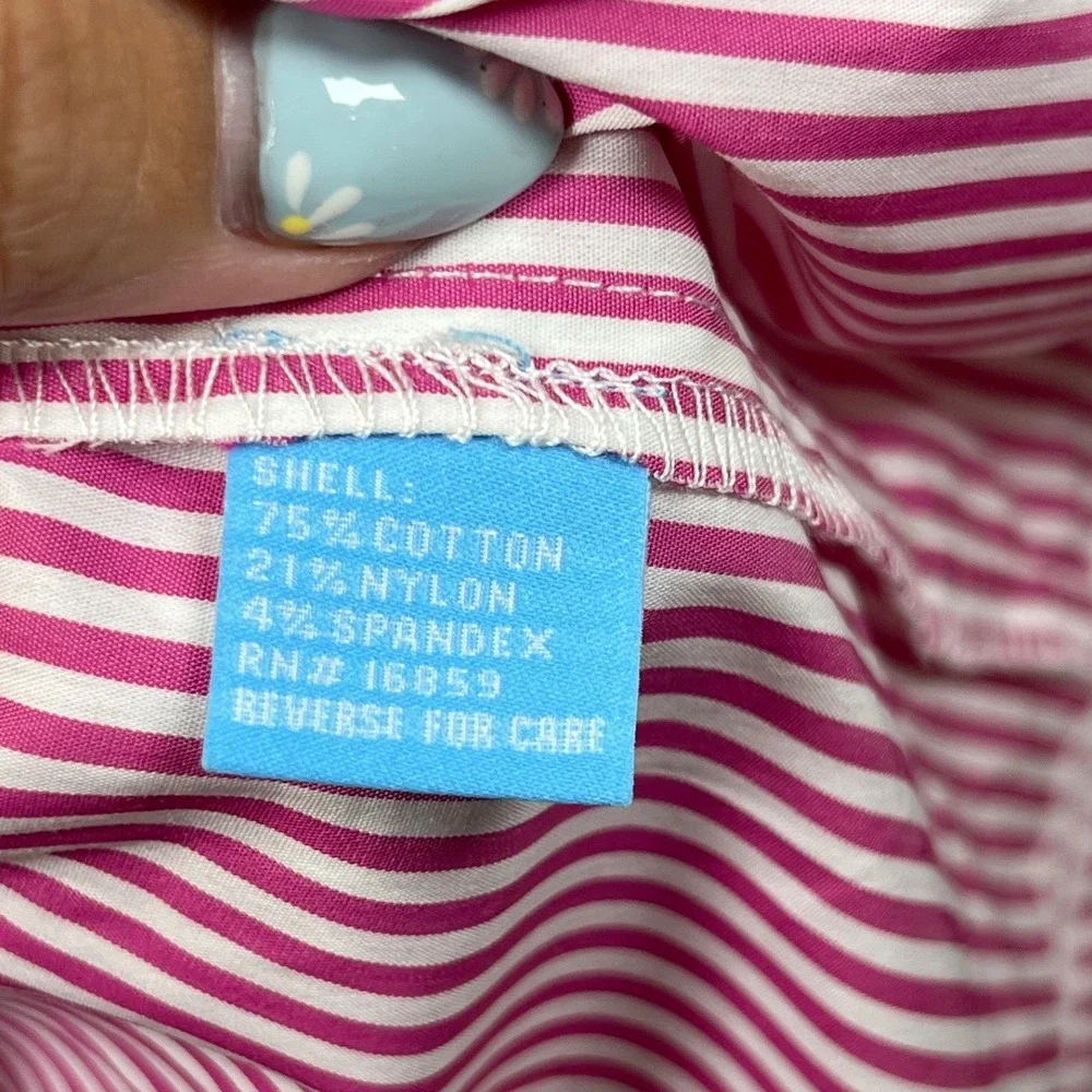 NWT J. McLaughlin Pink White Striped Dress Med Preppy Costal Nautical Old Money